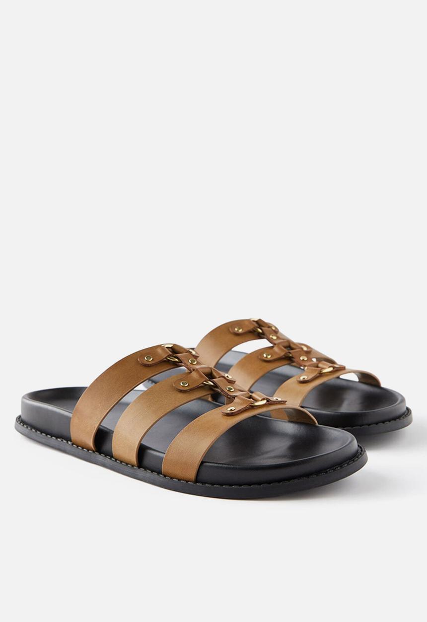 Cotton On - Rae slide - camel/black