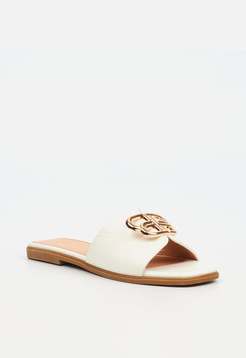 Miss Black - Syrup 1 flat sandal - white