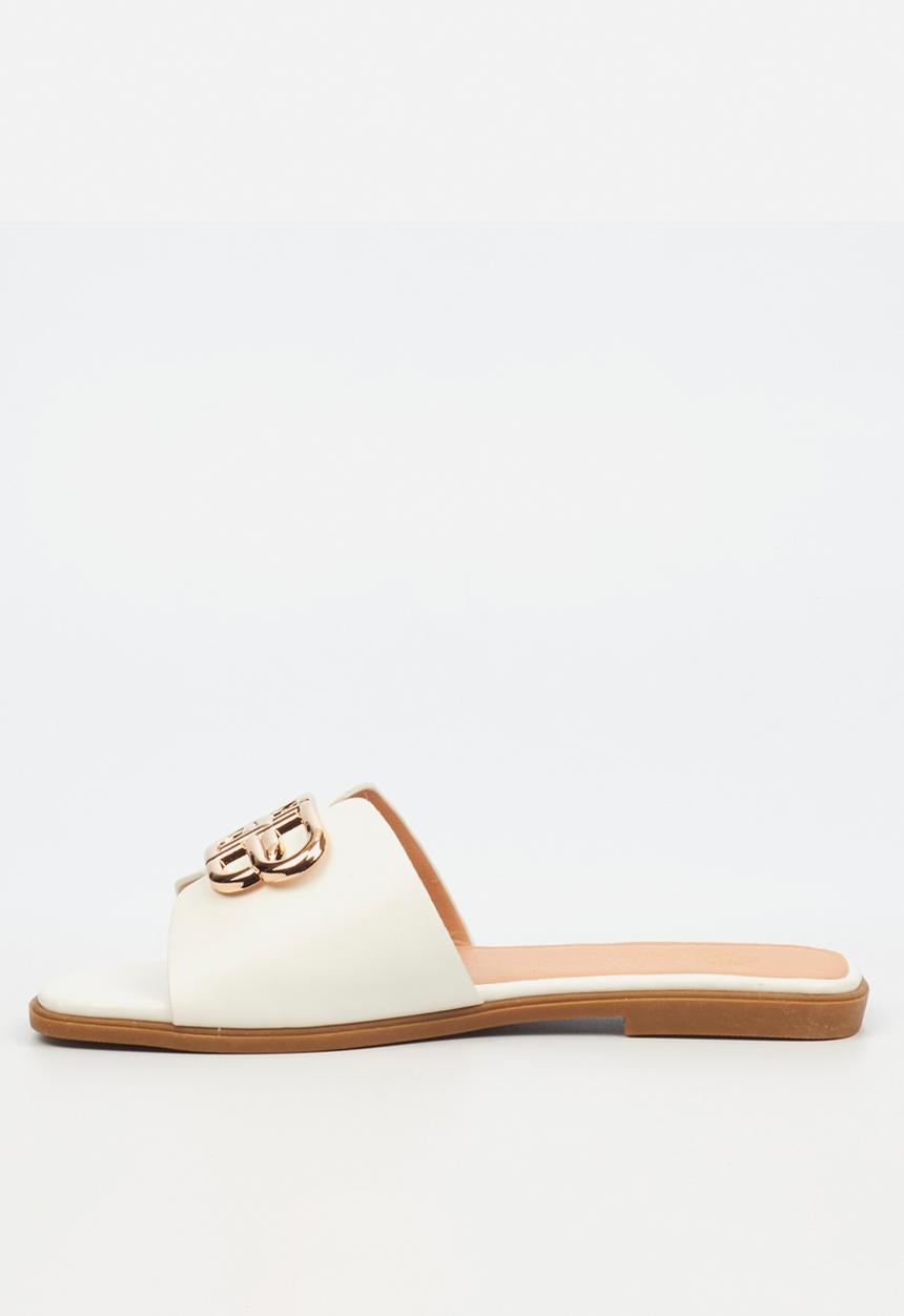 Miss Black - Syrup 1 flat sandal - white