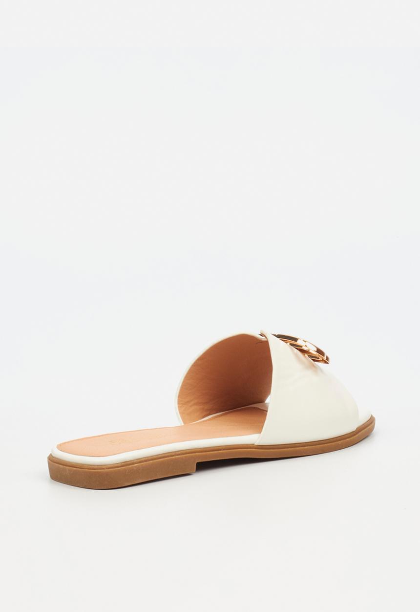 Miss Black - Syrup 1 flat sandal - white