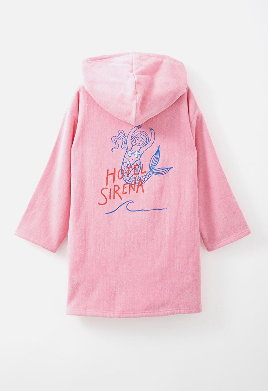 Cotton On - Kids zip thru hooded towel - marshmallow/hotel sirena