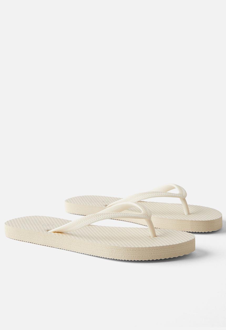 Cotton On - Round toe flip flop - ecru