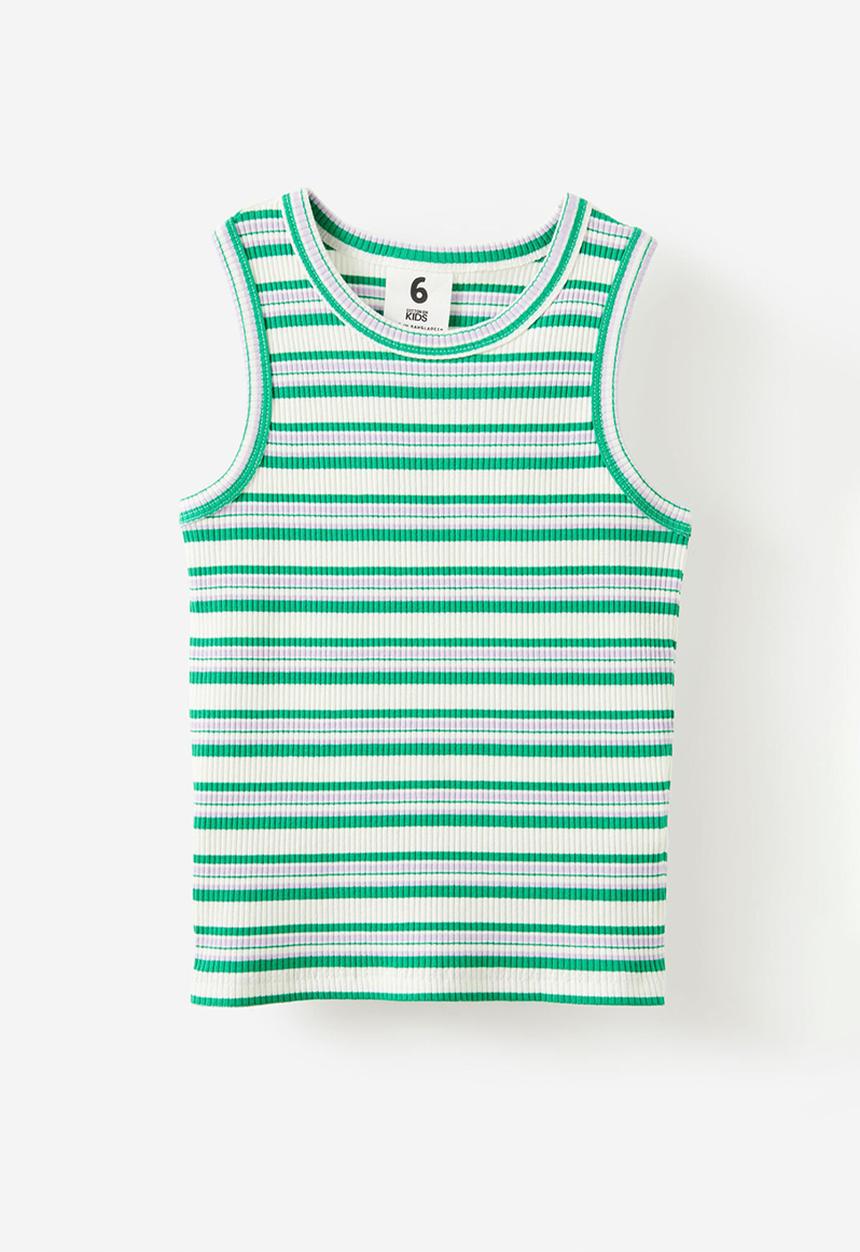 Cotton On - Eleanor tank - vintage lilac/island green stripe
