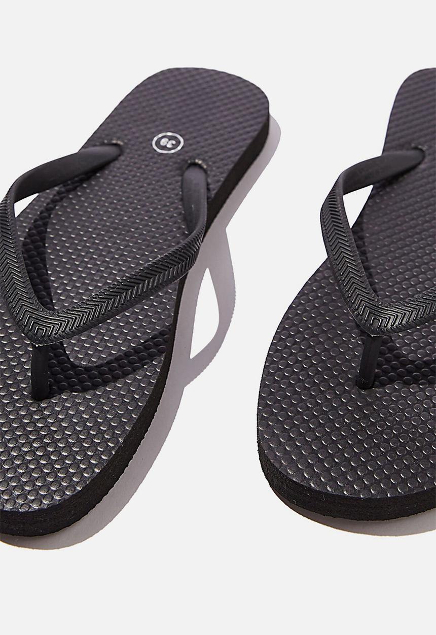 Cotton On - Round toe flip flop - black