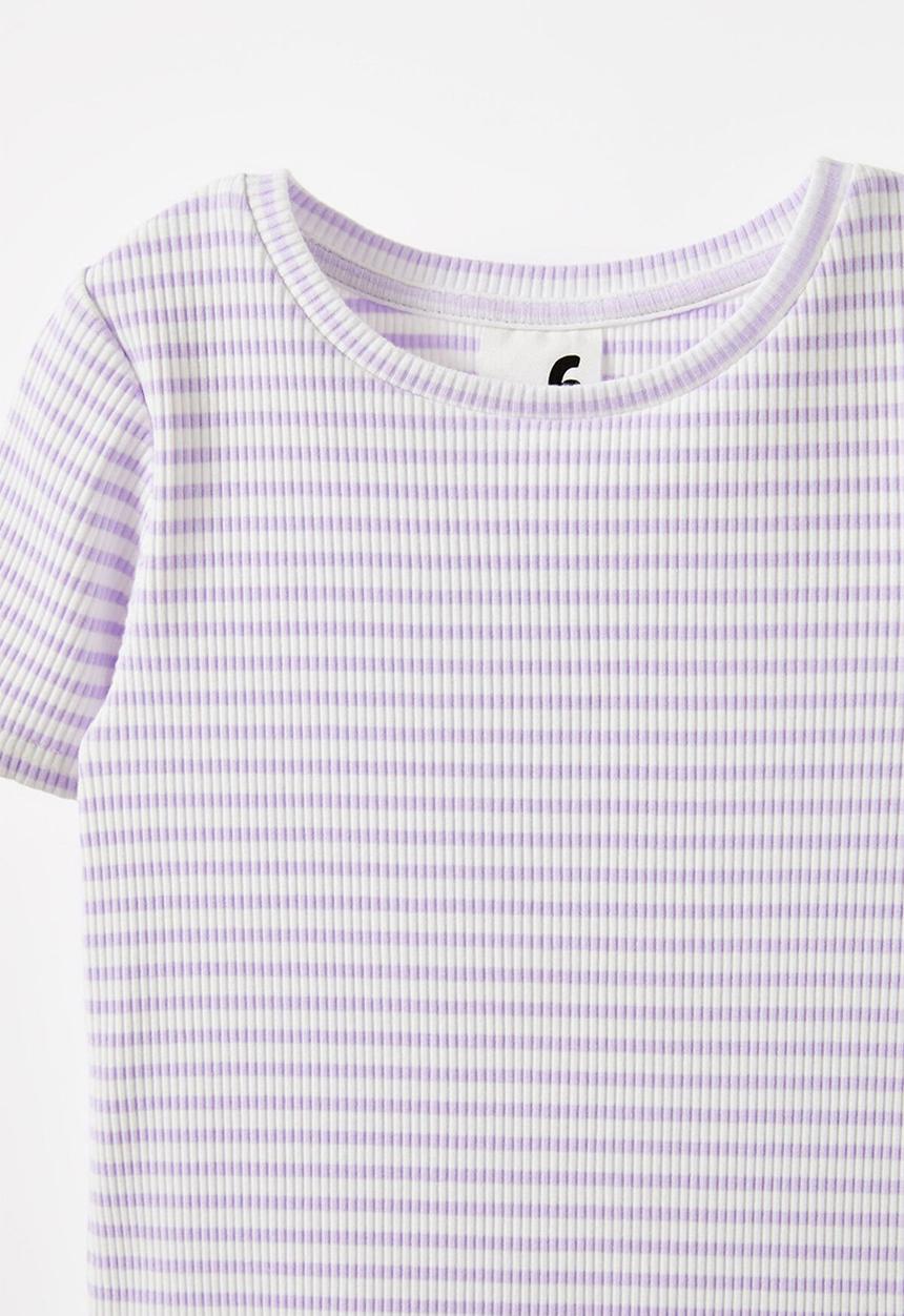 Cotton On - Raya baby tee - vintage lilac/vanilla stripe