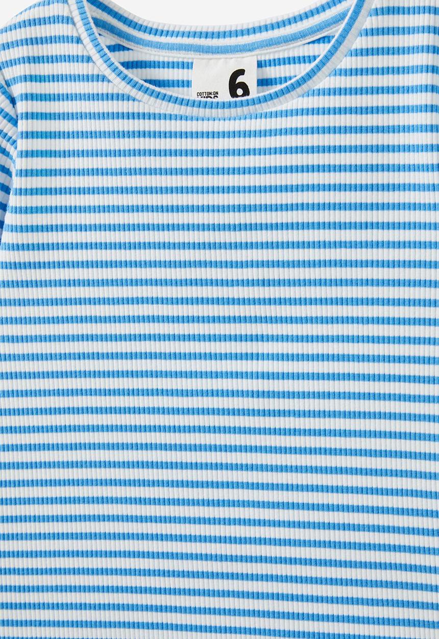 Cotton On - Raya baby tee - deep sea blue/vanilla stripe