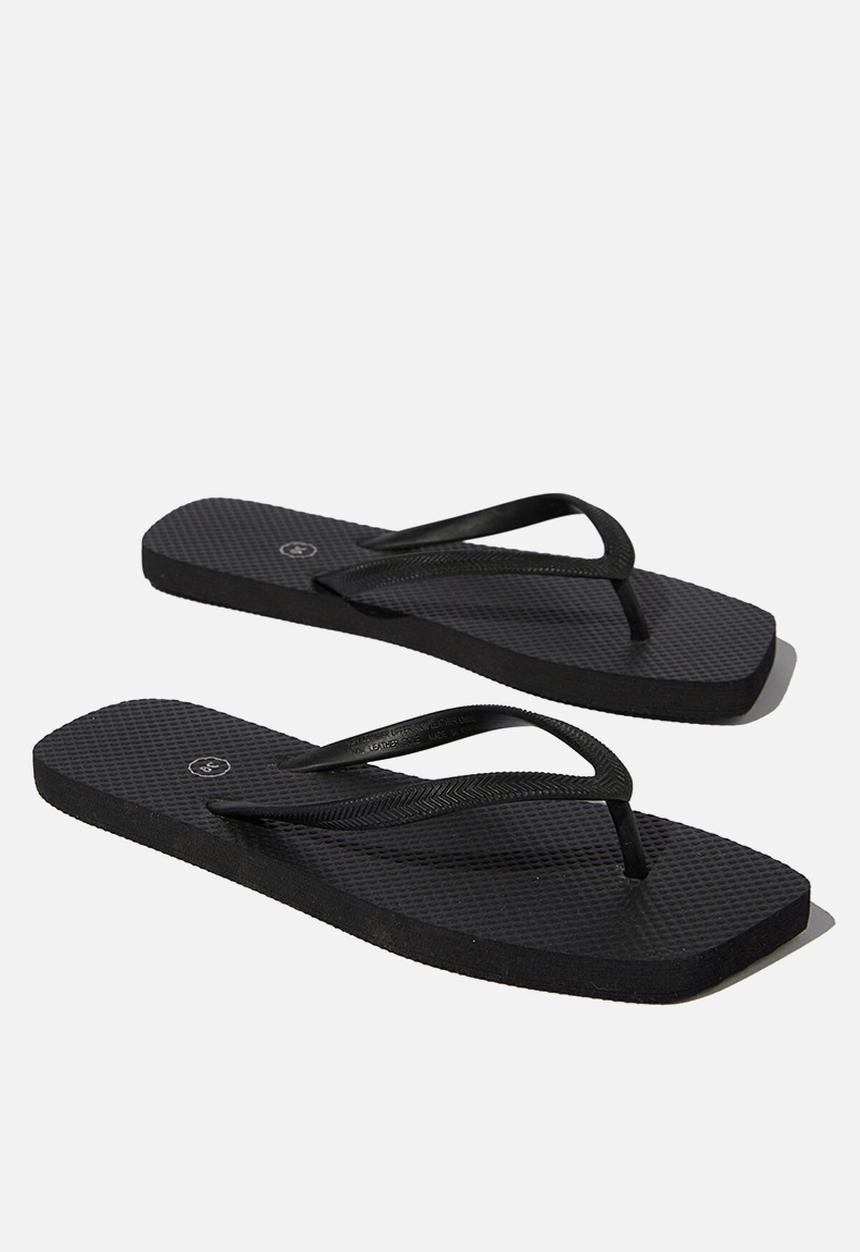 Cotton On - Square toe flip flop - black