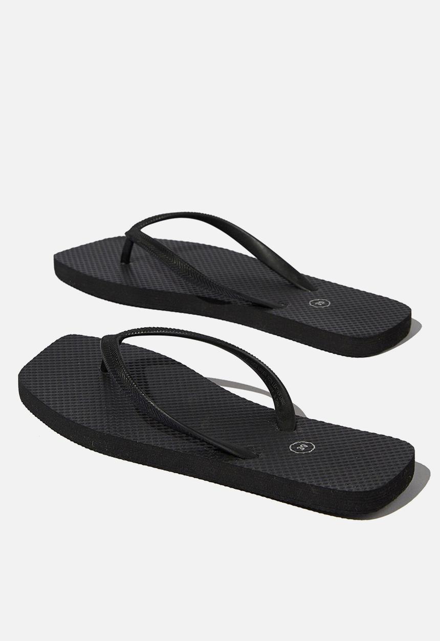 Cotton On - Square toe flip flop - black