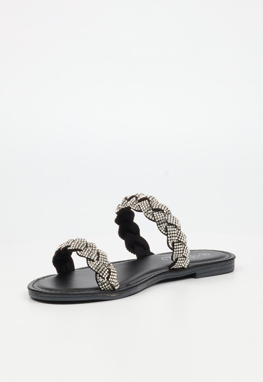 Miss Black - Basil 4 braided sandal - black
