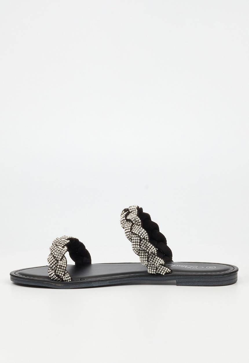 Miss Black - Basil 4 braided sandal - black
