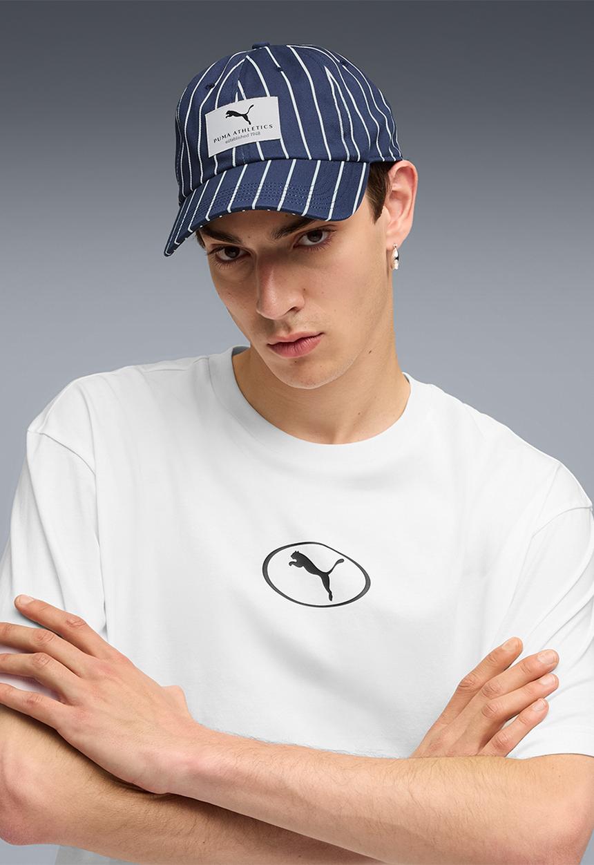 PUMA - Puma Class Striped Dad Cap - Puma Navy-Puma White