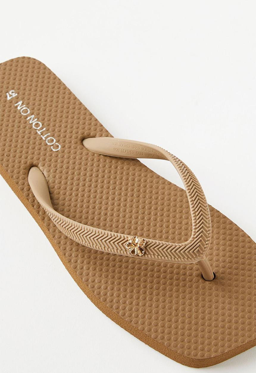 Cotton On - Charm flip flop - brown