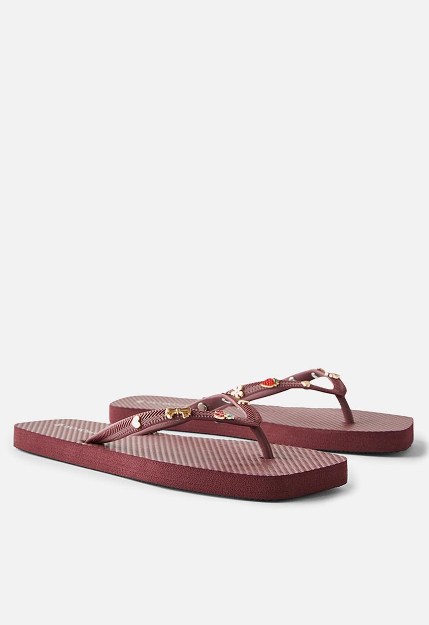 Cotton On - Charm flip flop - burgundy