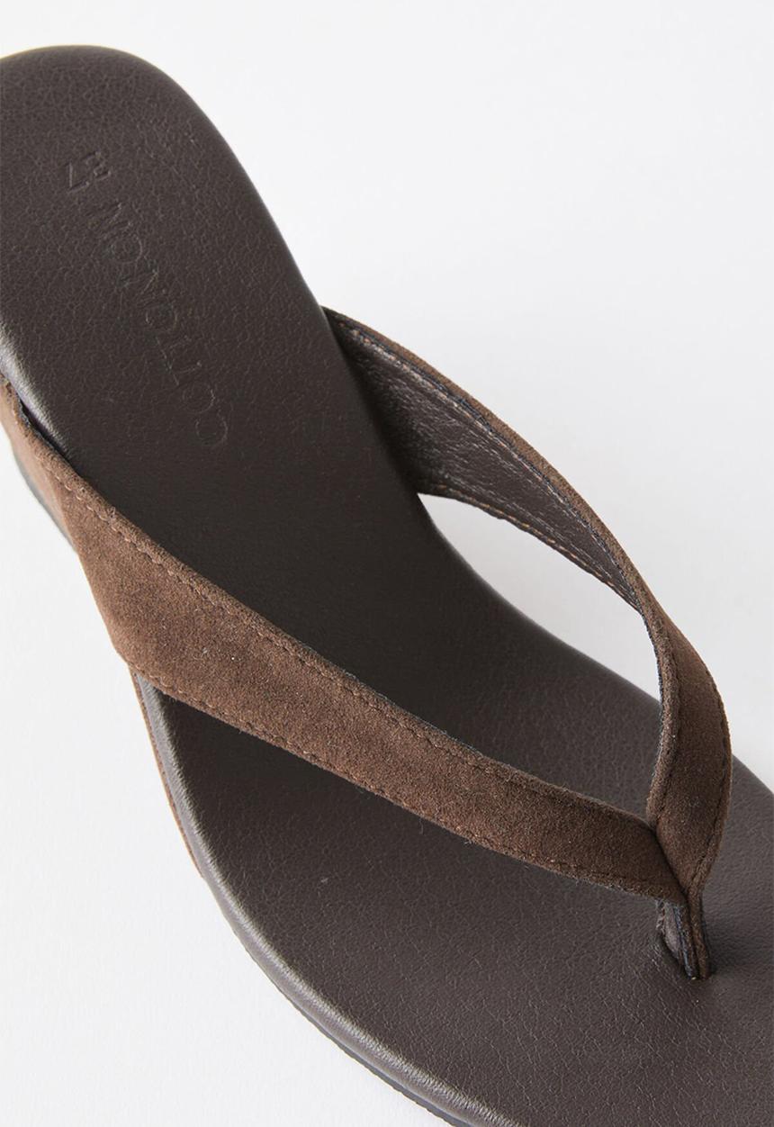 Cotton On - Eve flip flop wedge - choc micro