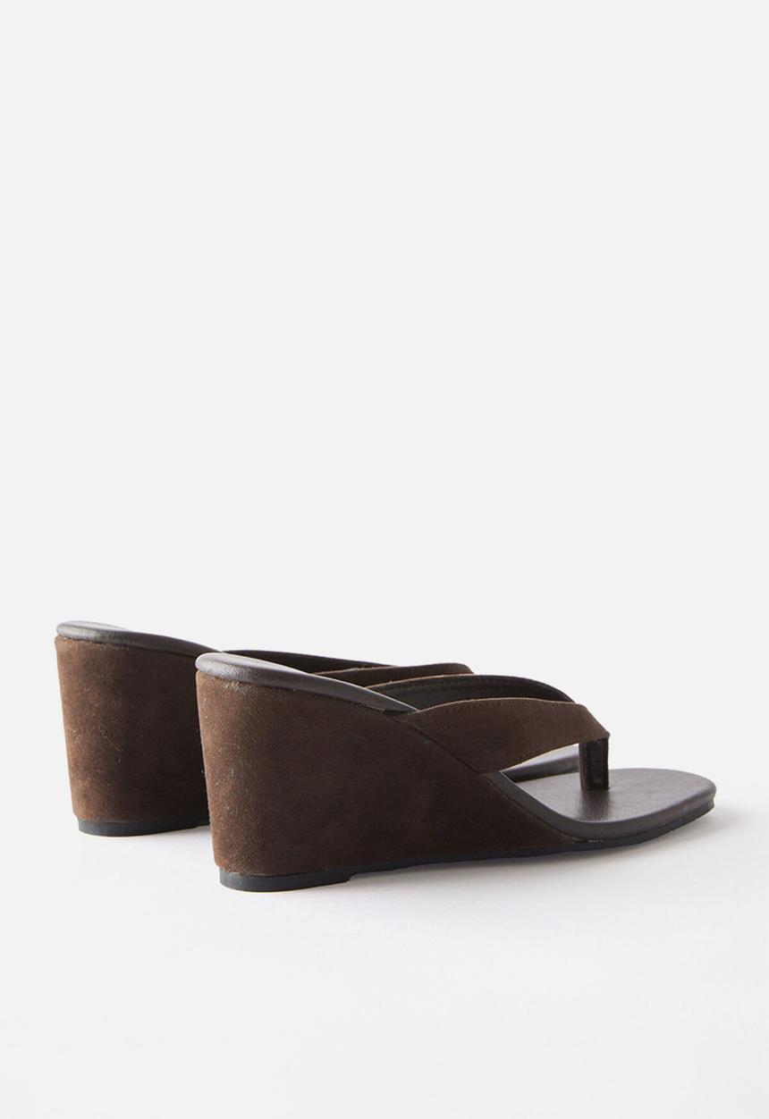 Cotton On - Eve flip flop wedge - choc micro