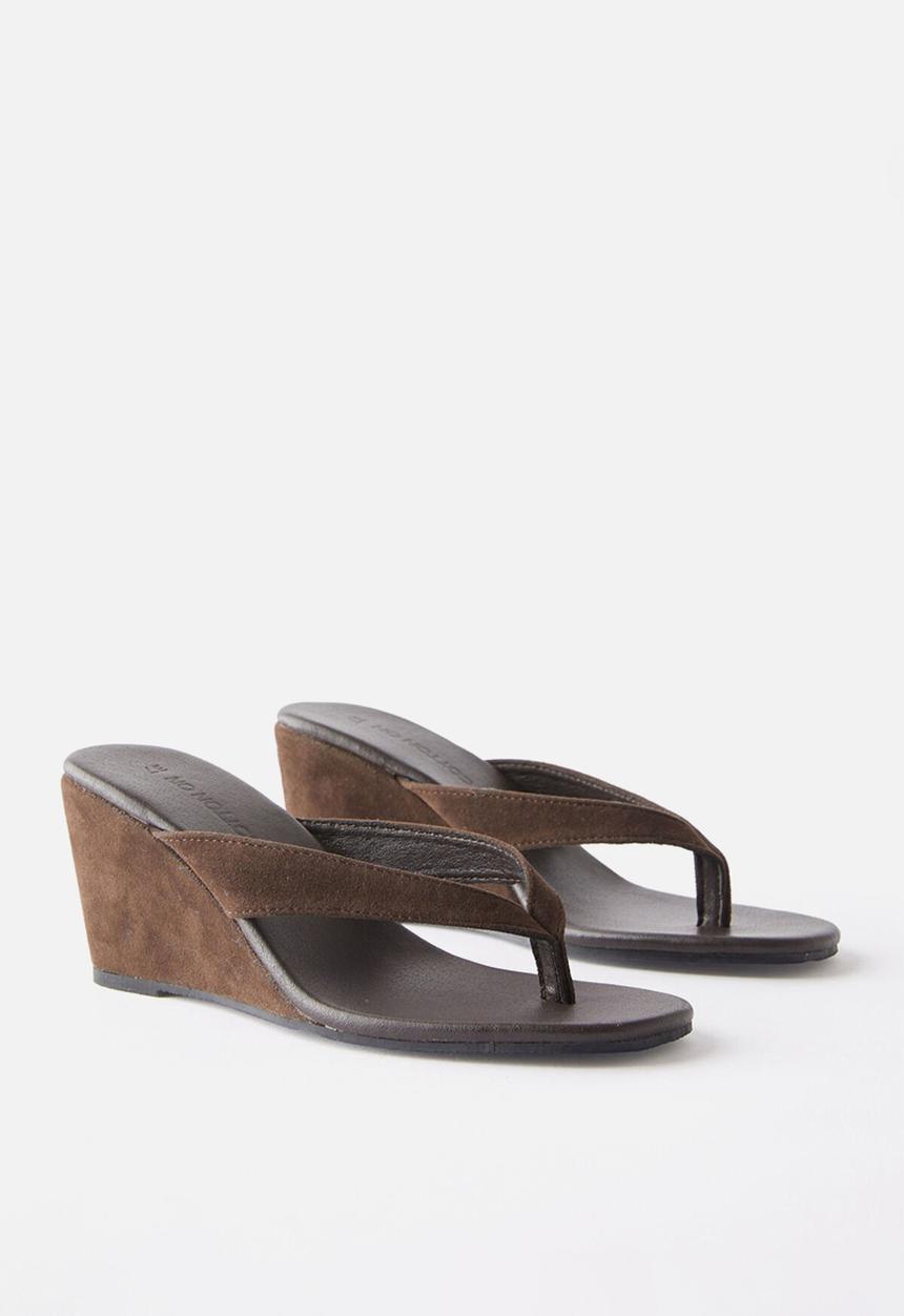 Cotton On - Eve flip flop wedge - choc micro