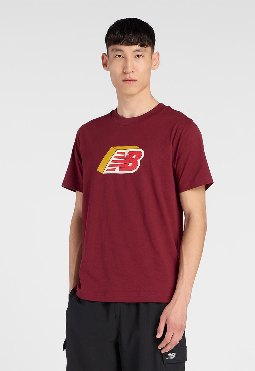 New Balance  - NB Sport Cubed Tee - Monarch Burgundy