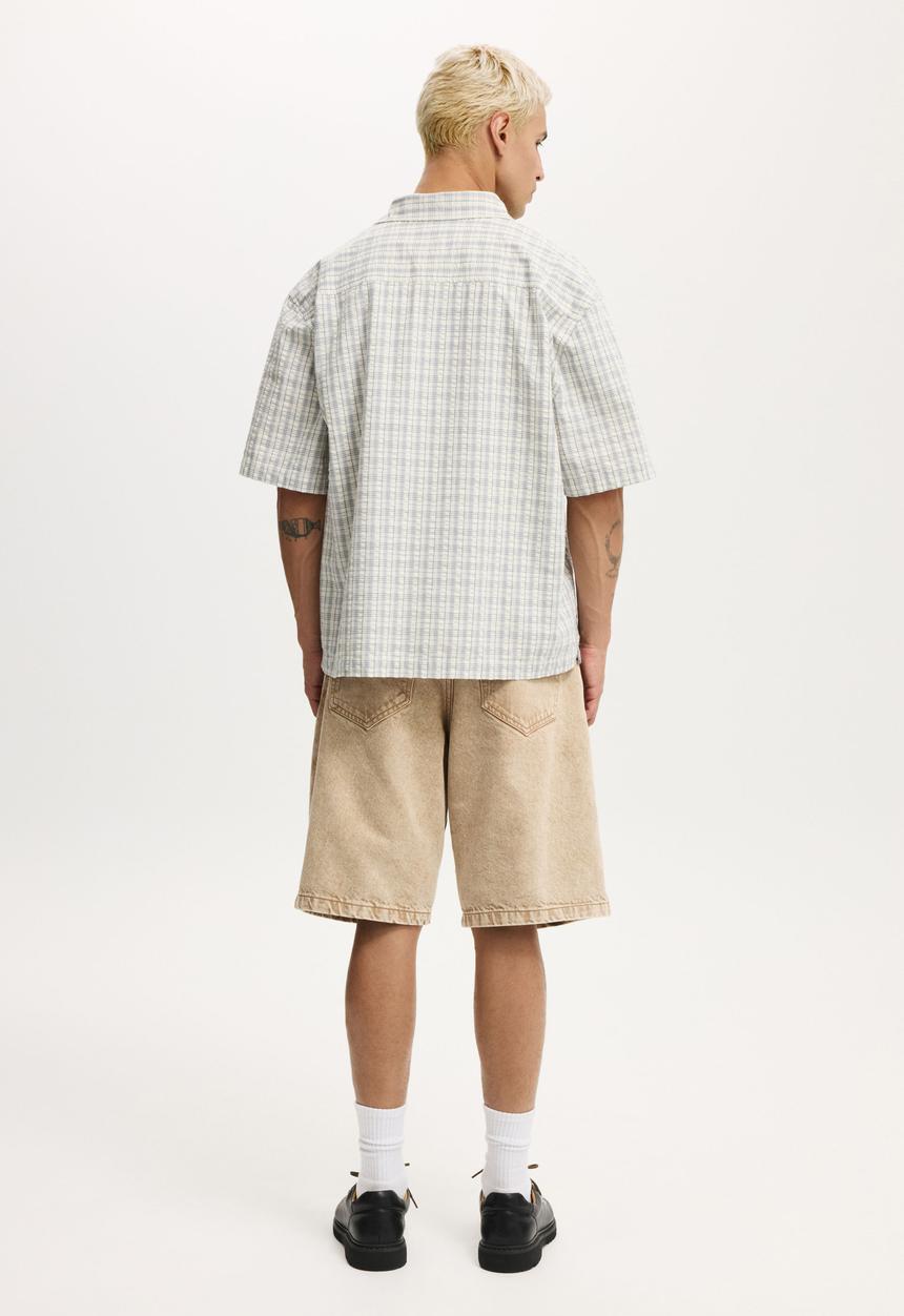 Cotton On - Baggy Denim Short - Pleat Cinnamon