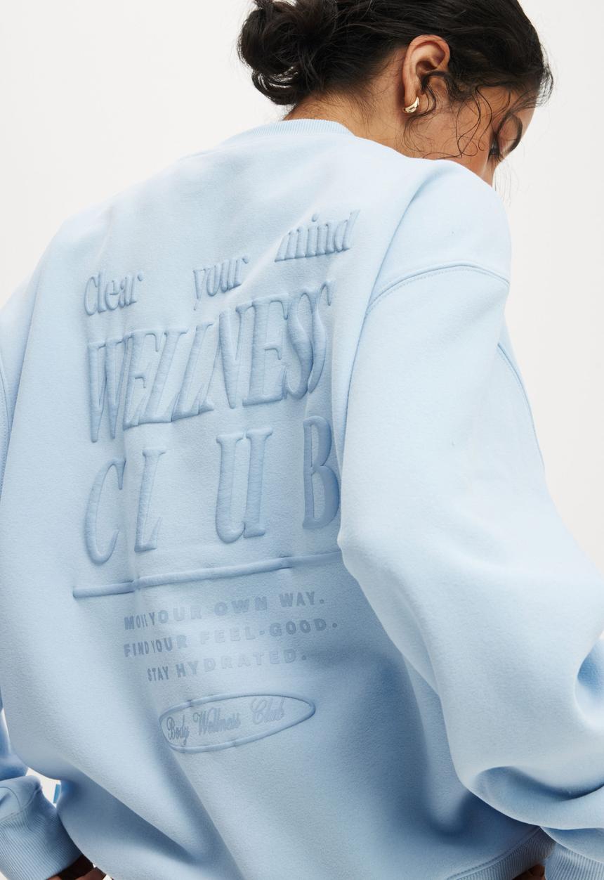 Cotton On - Plush Graphic Crew Sweatshirt - Angel Falls/Wellness