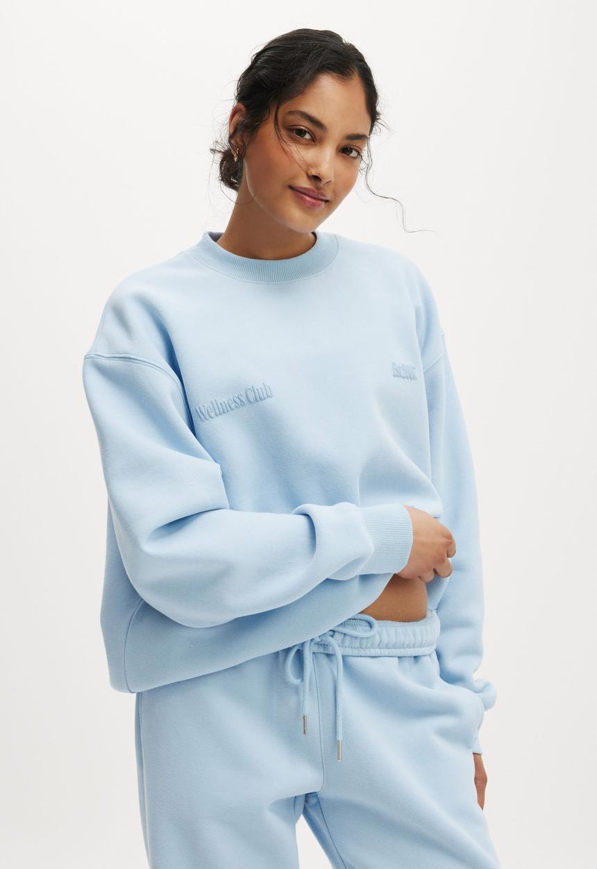 Cotton On - Plush Graphic Crew Sweatshirt - Angel Falls/Wellness