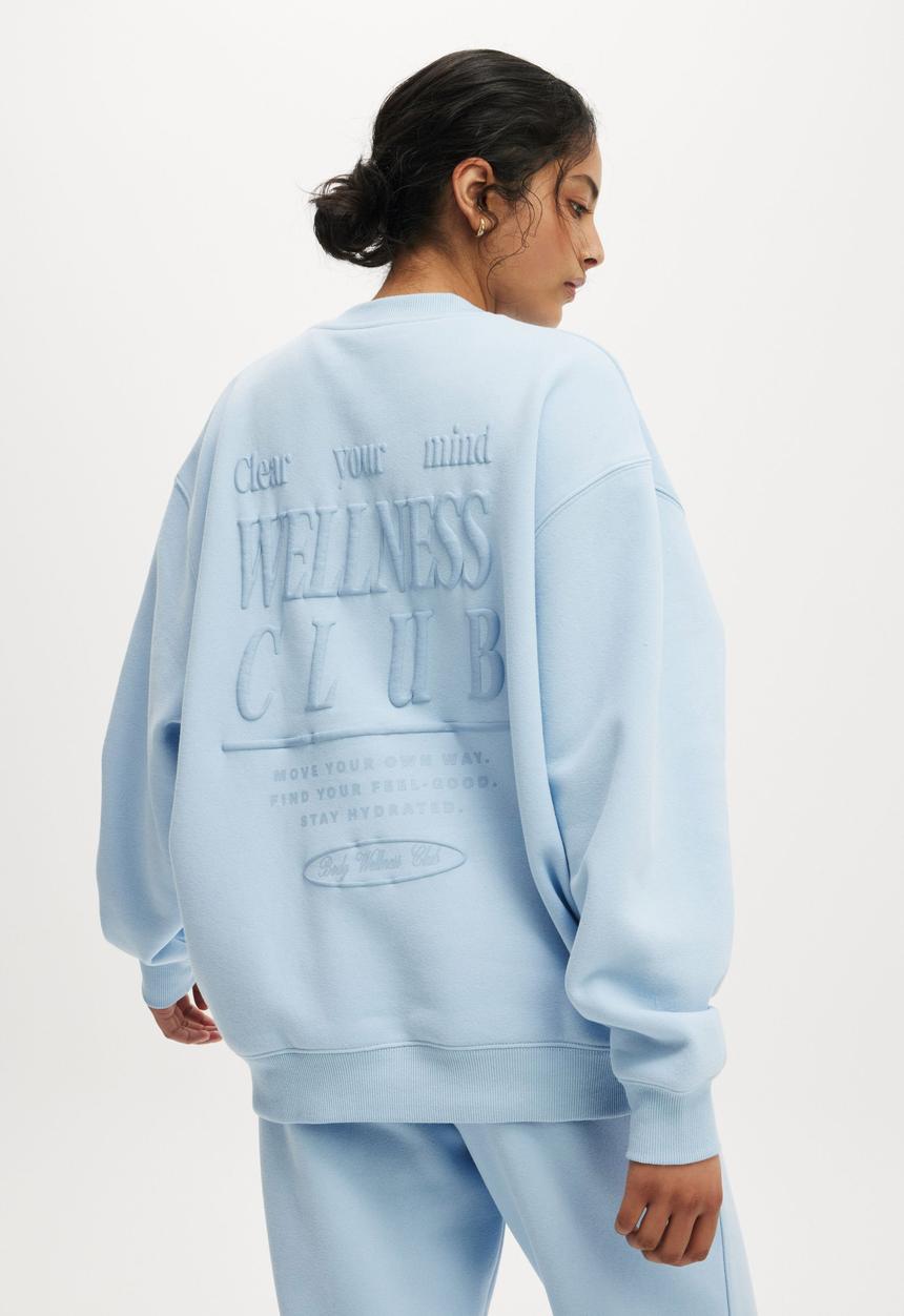 Cotton On - Plush Graphic Crew Sweatshirt - Angel Falls/Wellness