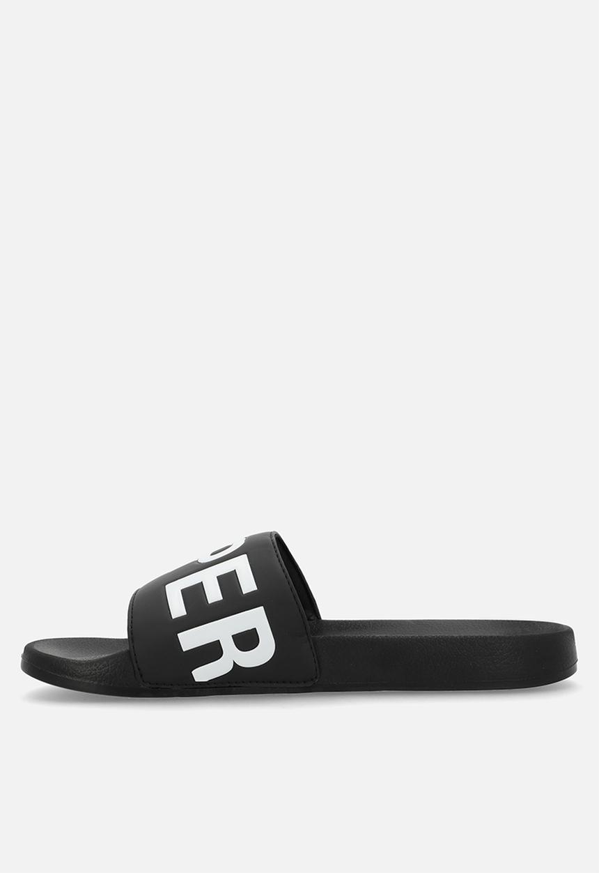 Superdry. - Core graphic pool slide - black/optic
