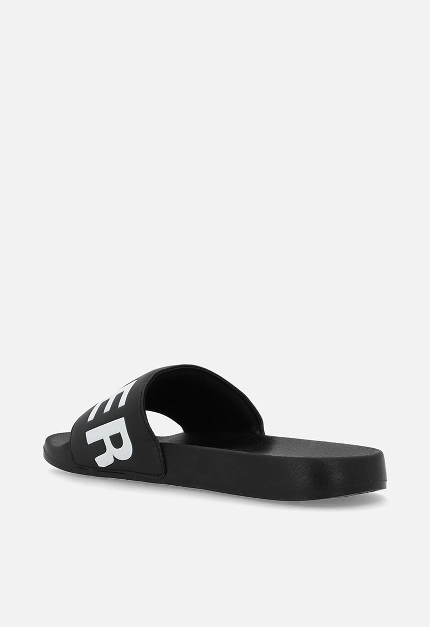 Superdry. - Core graphic pool slide - black/optic