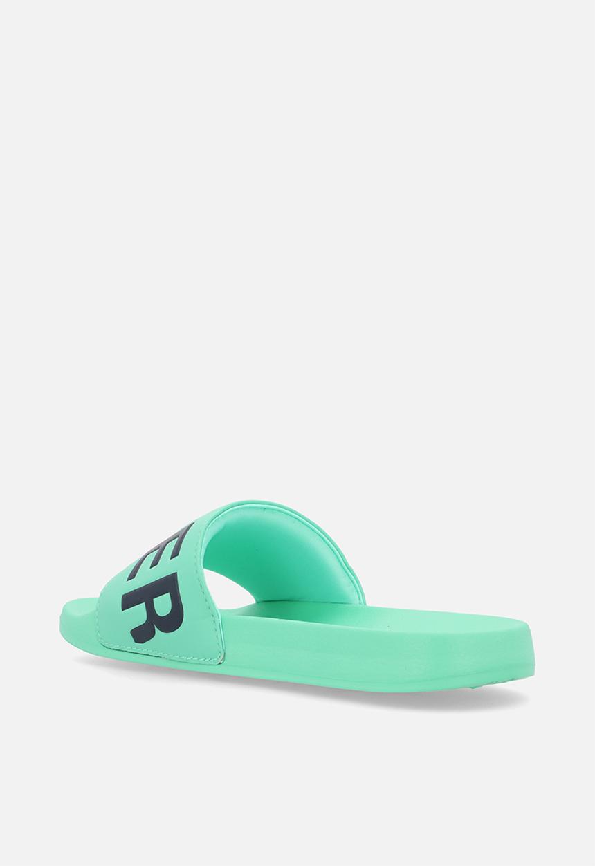 Superdry. - Core graphic pool slide - spring bud green
