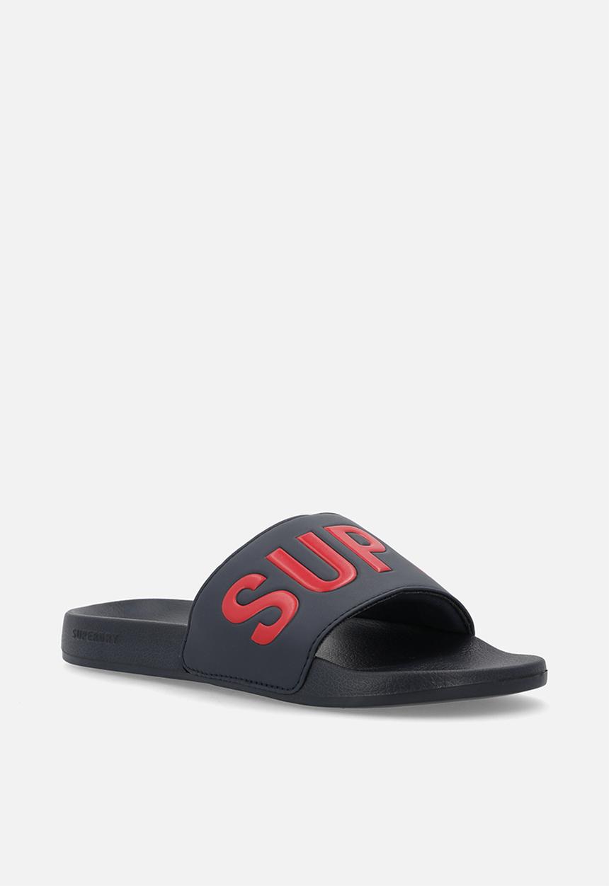 Superdry. - Core graphic pool slide - nautical navy