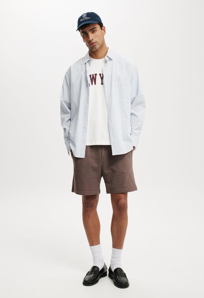 Cotton On - Everyday Fleece Short - Washed Chocolate