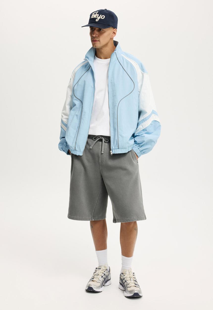 Cotton On - Super Baggy Fleece Short - Slate Stone