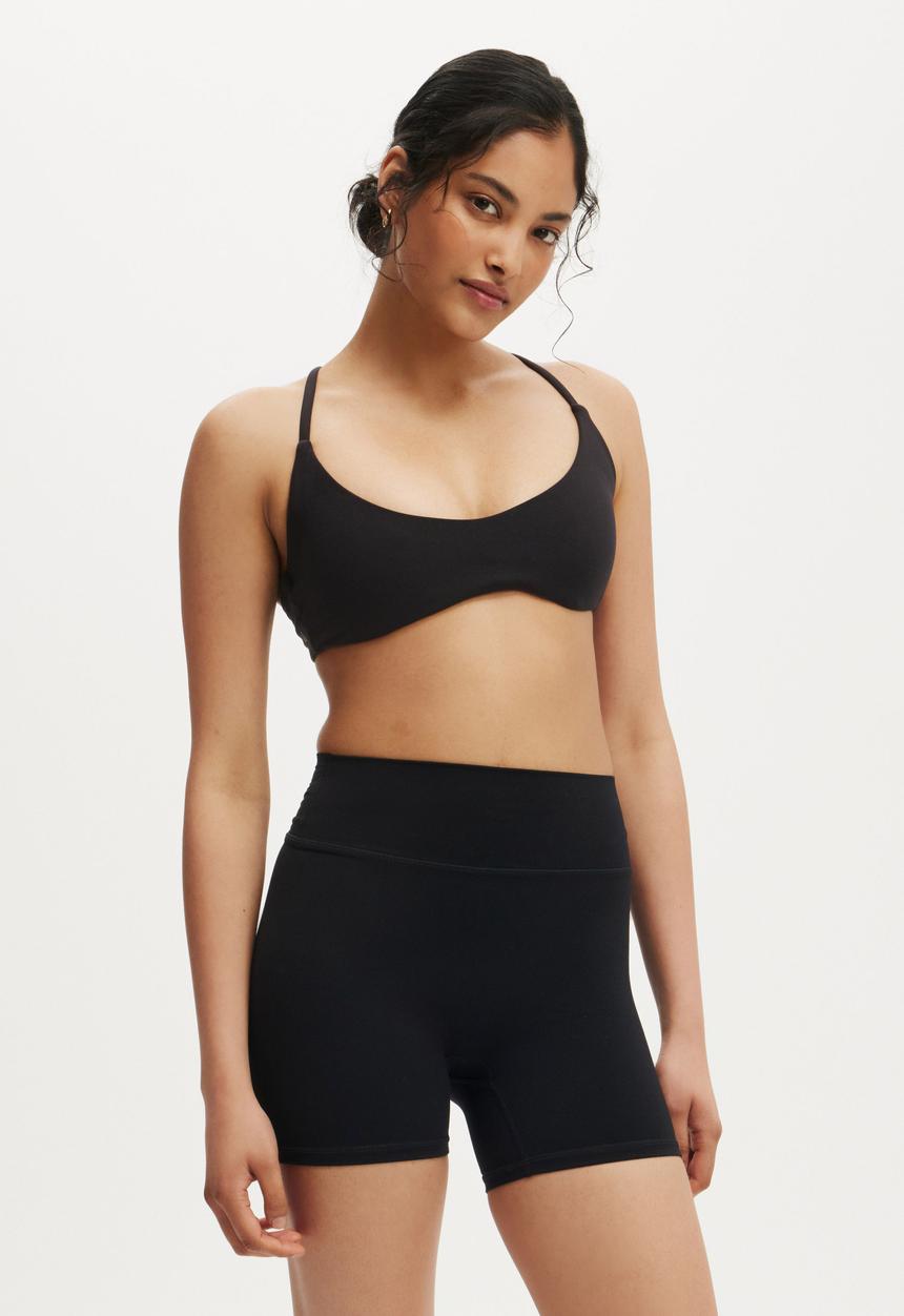 Cotton On - Ultra Soft Minimal Strappy Crop - Black