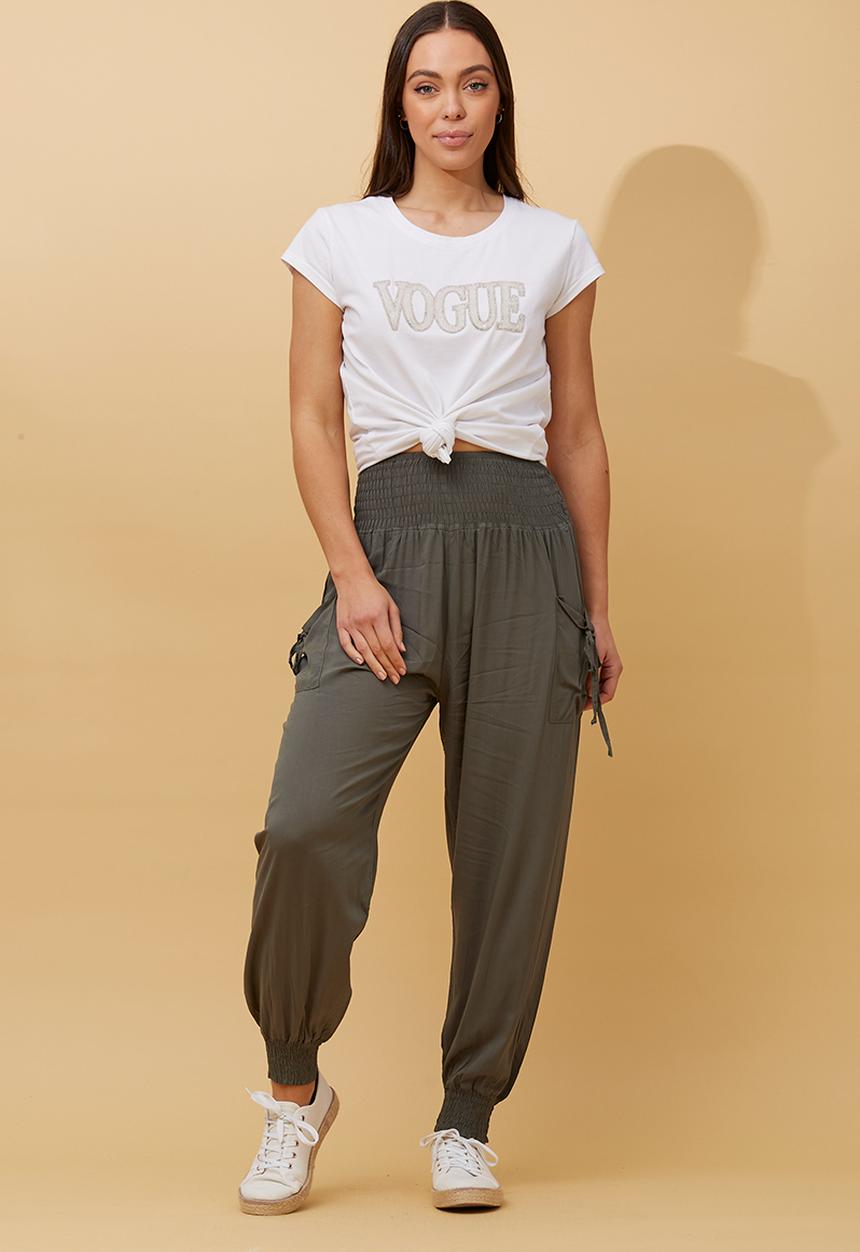 Izabel London - Harem Pant - Khaki