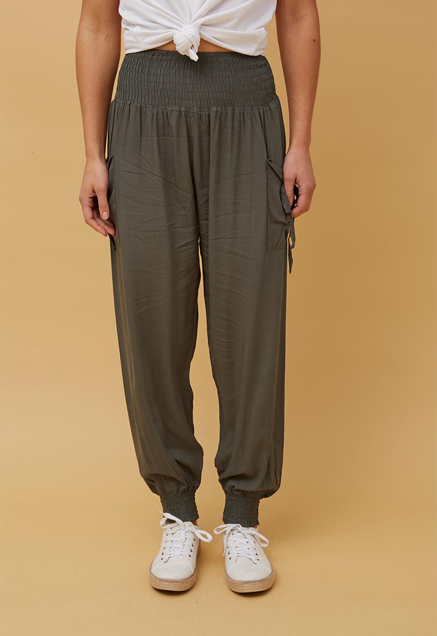 Izabel London - Harem Pant - Khaki