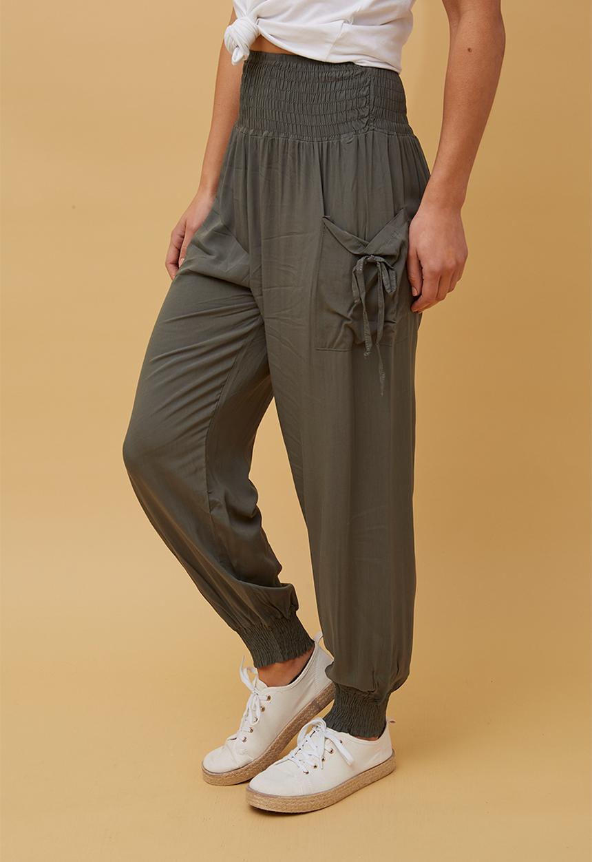Izabel London - Harem Pant - Khaki