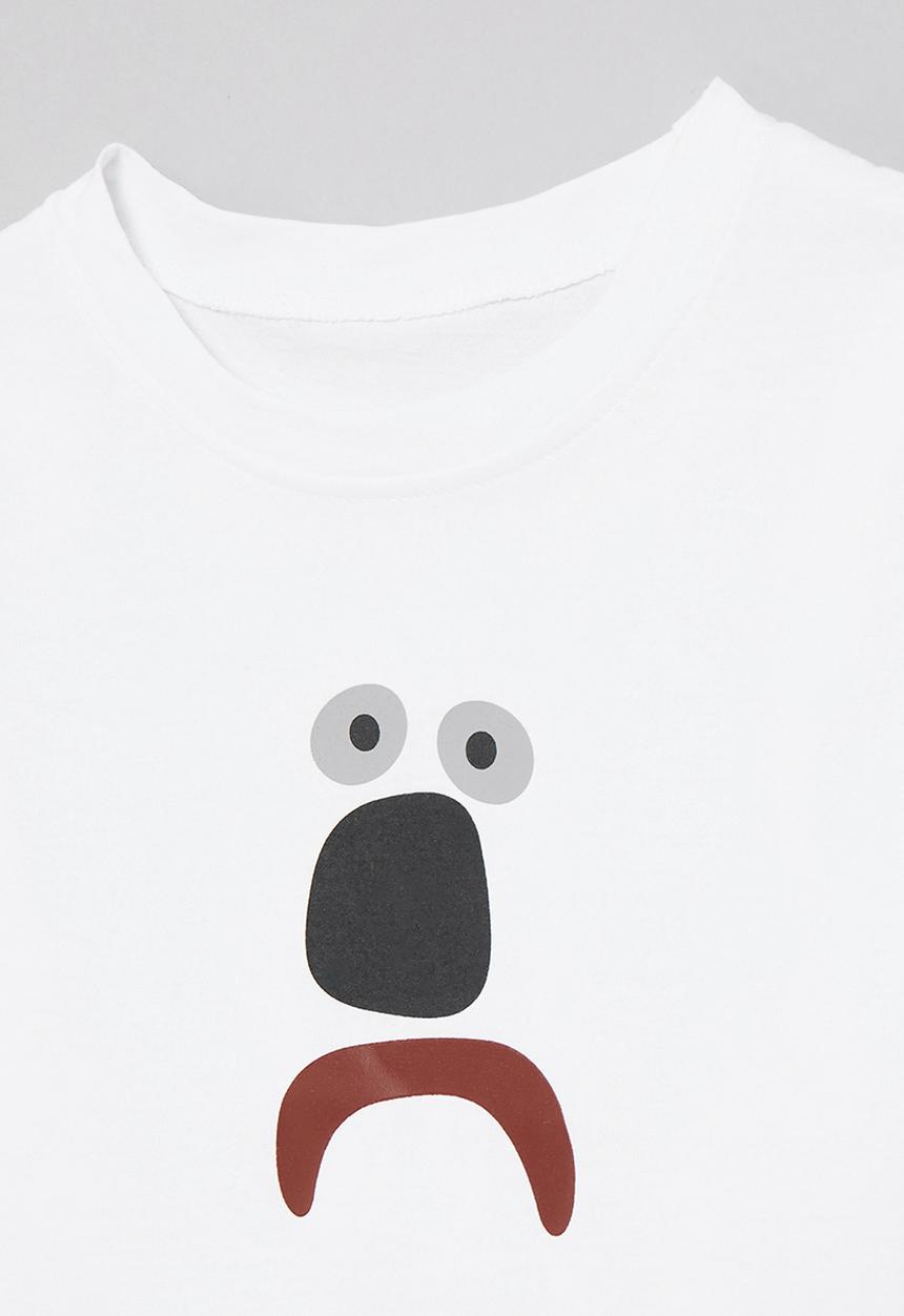 Pop Candy - Sad face placement tee - white