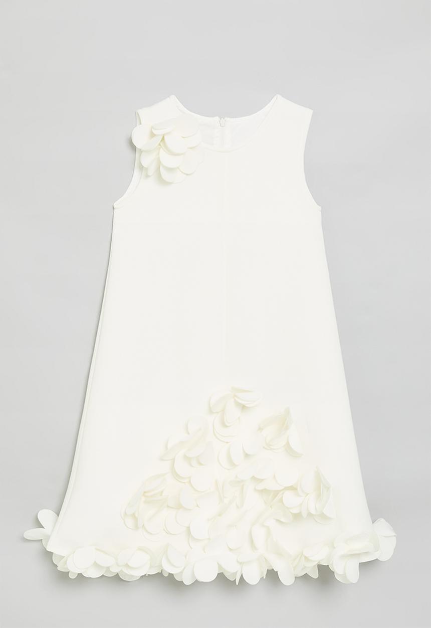 Pop Candy - Occasion shift dress with floral applique - cream
