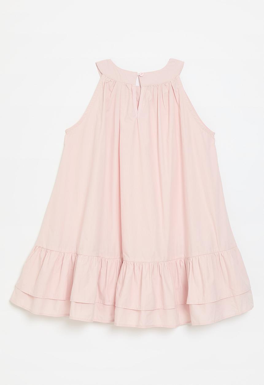 Pop Candy - Cutaway dress with mini bows & layered frill hem - pink