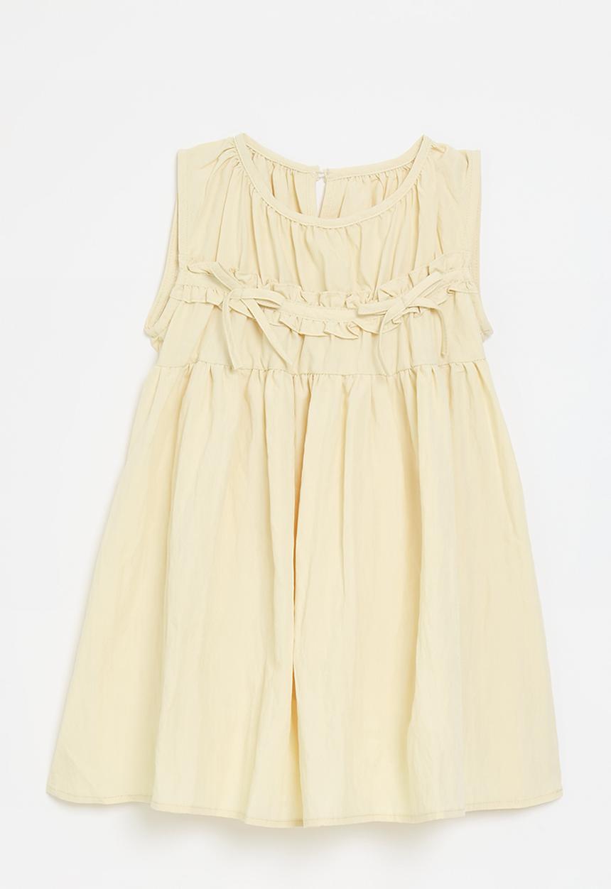 Pop Candy - Smock bodice dress with dainty bows - neutral