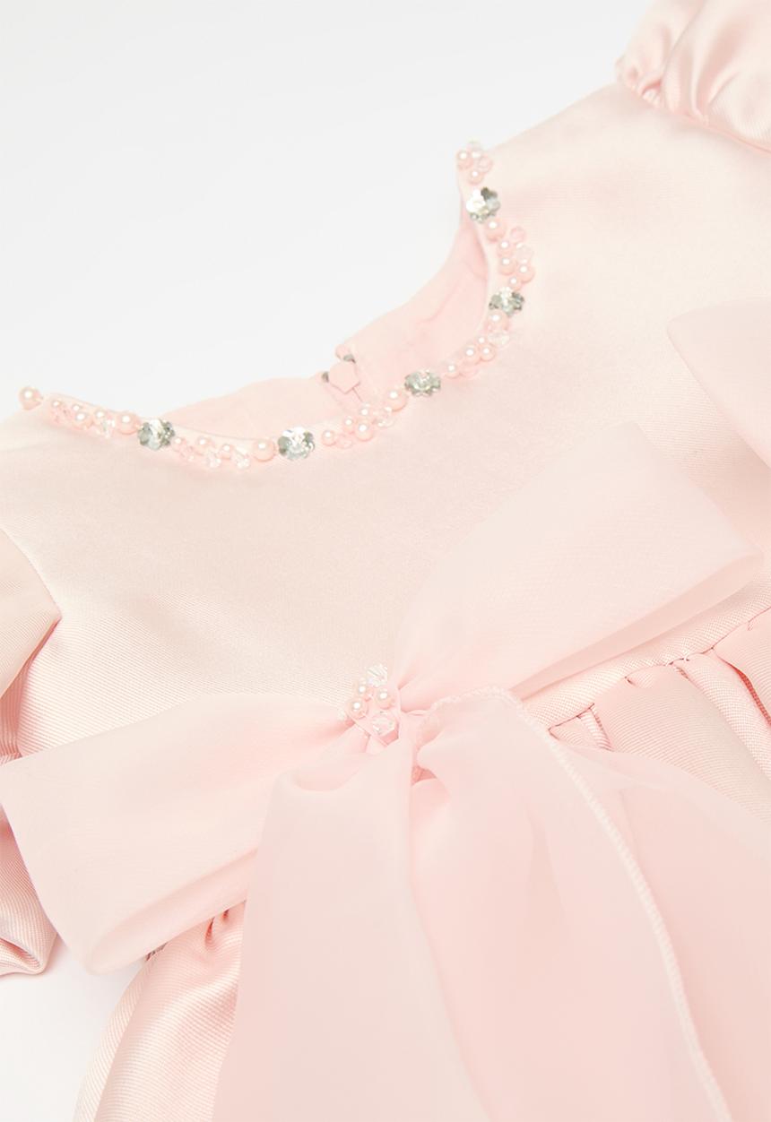 Pop Candy - Bouffant occasion dress with beaded neckline - pink