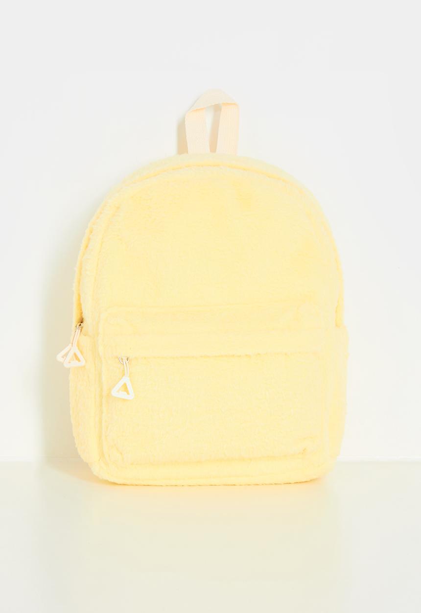 Pop Candy - Plush fabric backpack - custard yellow 