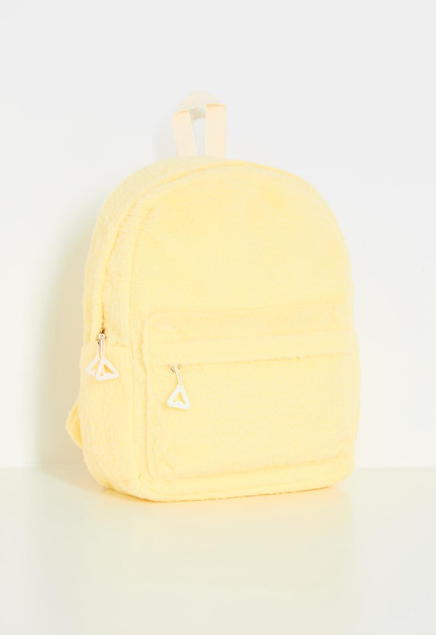 Pop Candy - Plush fabric backpack - custard yellow 
