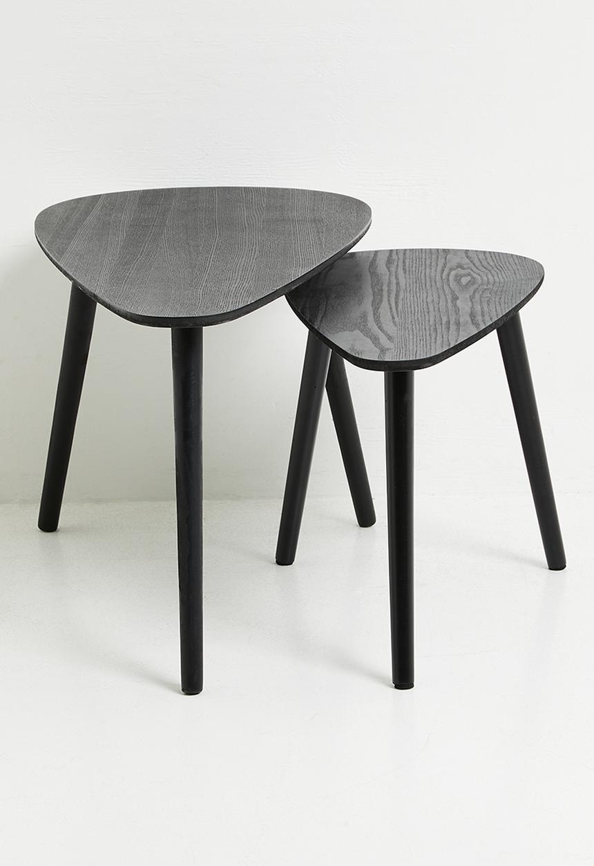 H&S - Pebble nesting coffee table set of 2 - black