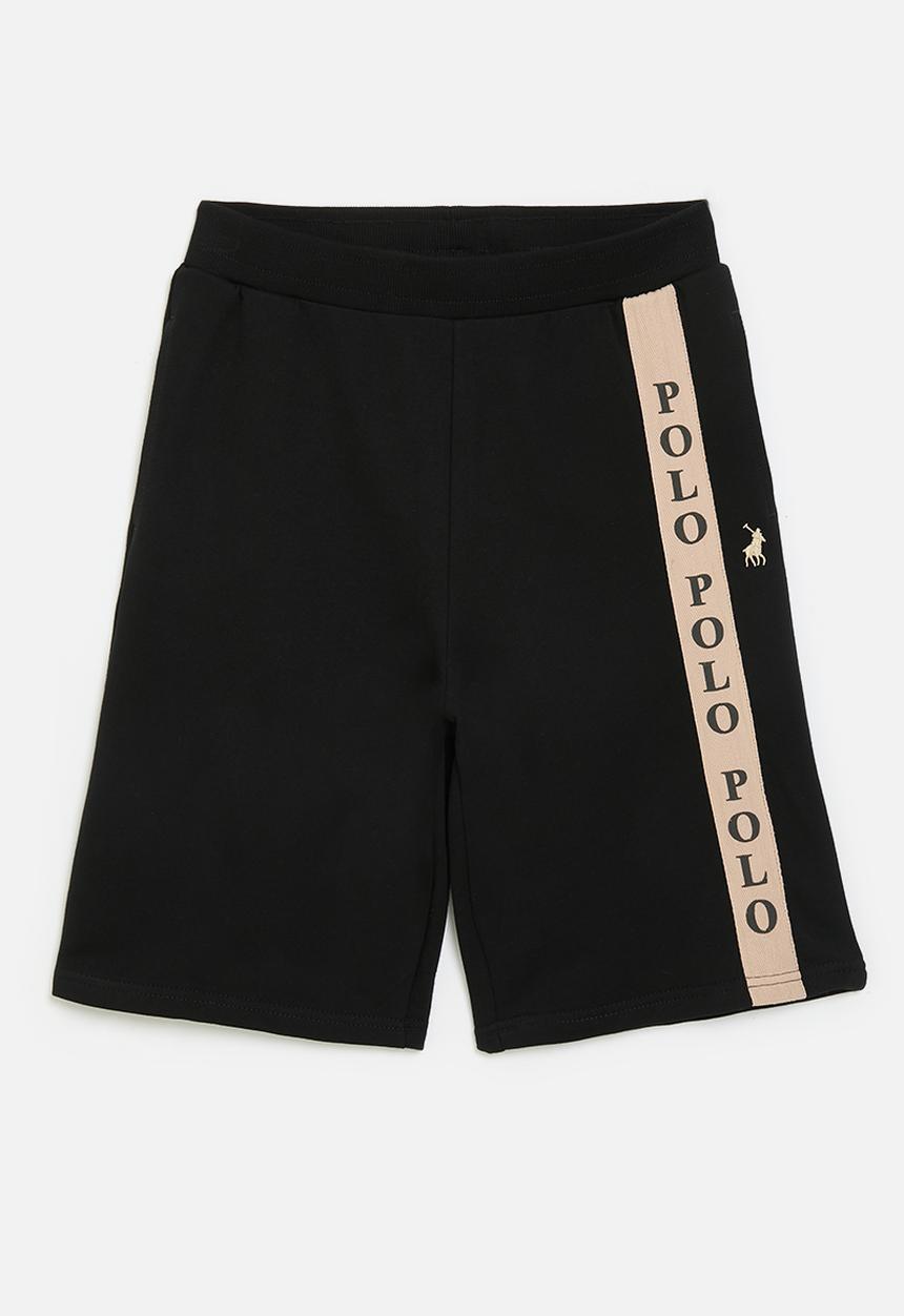 POLO - Boys preston printed short - black