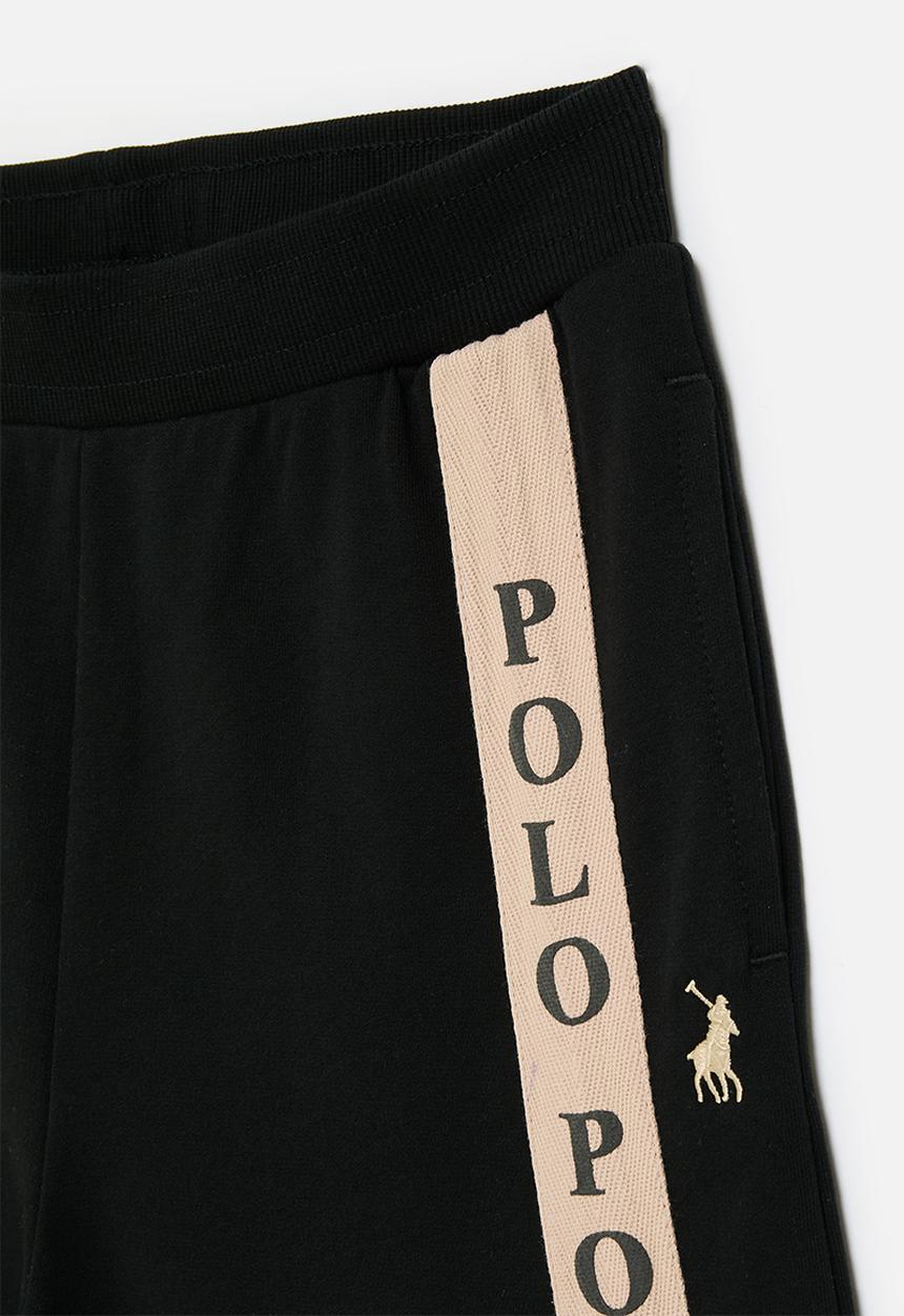 POLO - Boys preston printed short - black