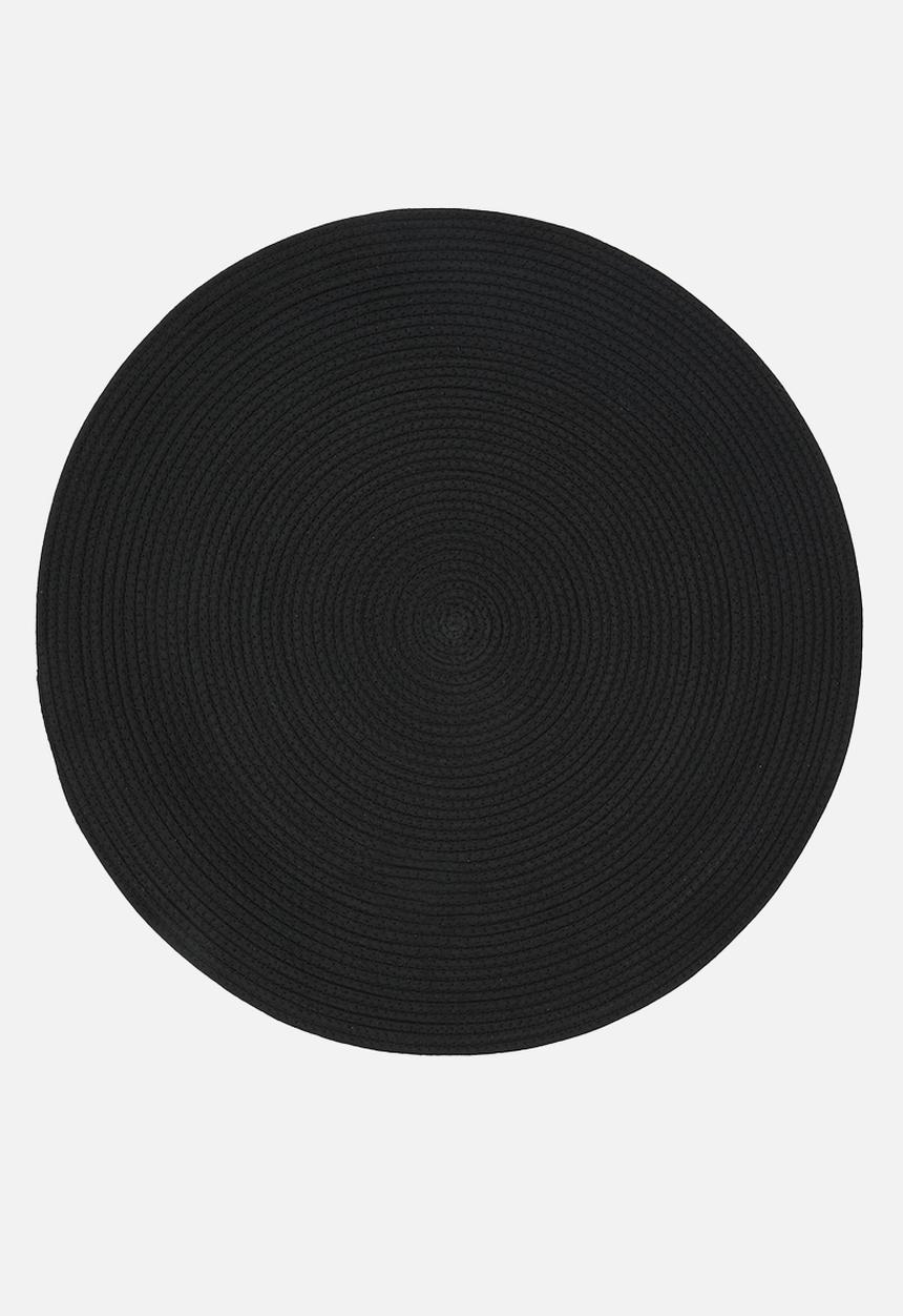 H&S - Simple round cotton mat - black