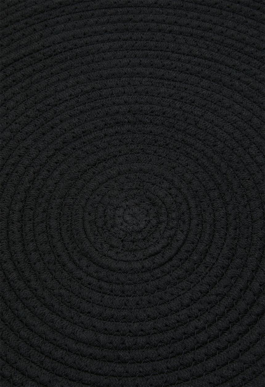 H&S - Simple round cotton mat - black