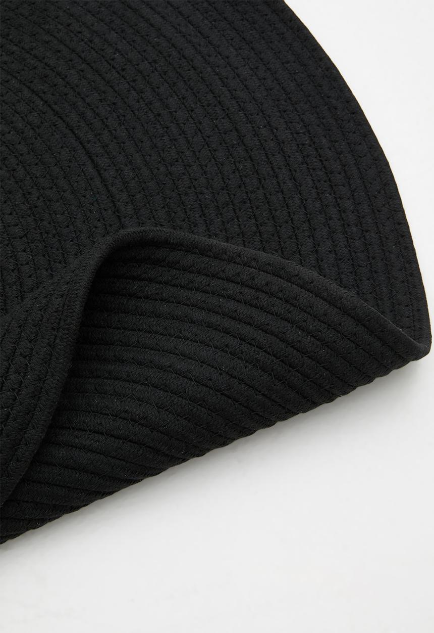 H&S - Simple round cotton mat - black