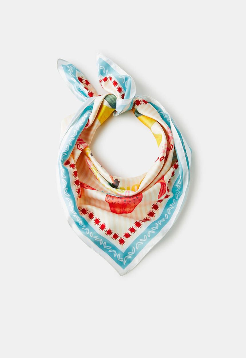 Rubi - Knot Your Everyday Scarf - caribbean floral/red hibiscus