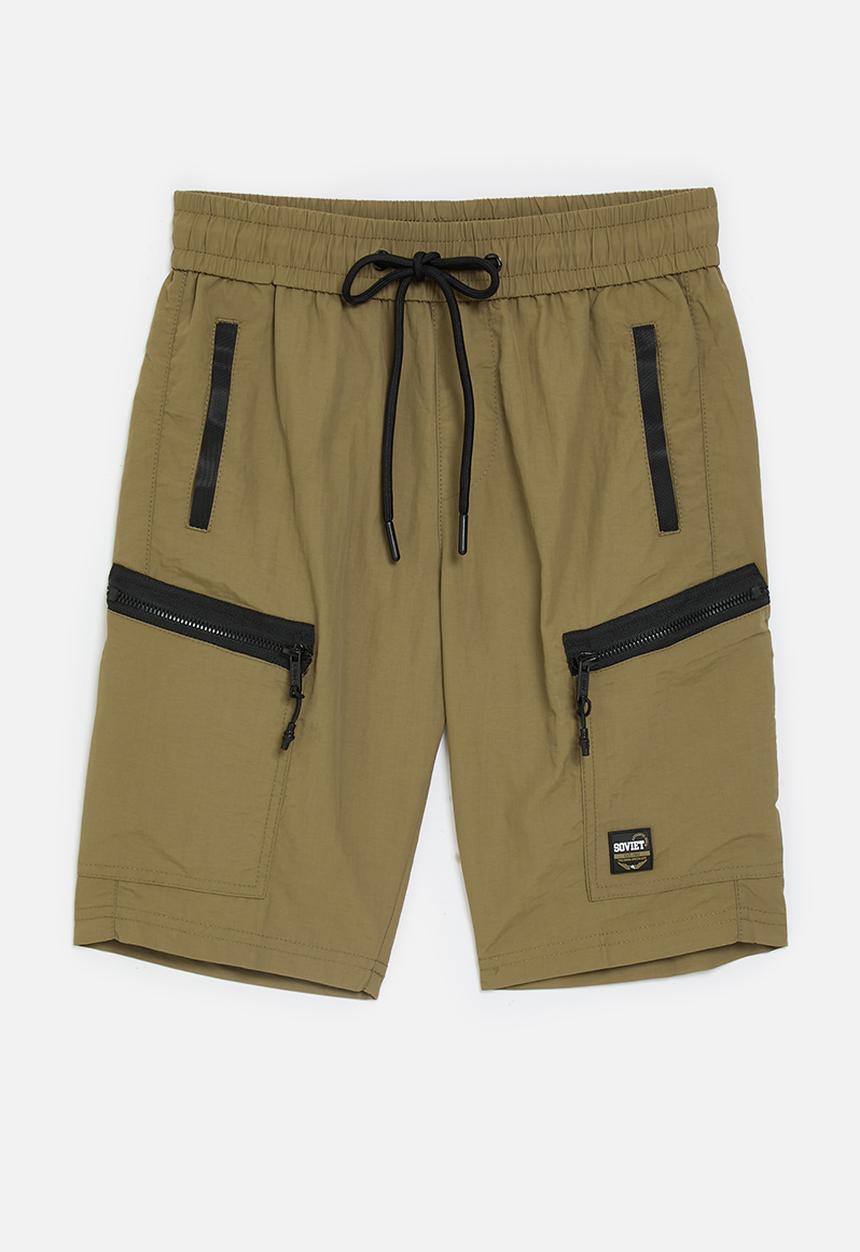 SOVIET - Boys fashion nylon short - tobacco